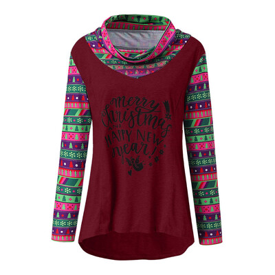 Gobestart Women Christmas Letter Print Full Sleeve Patchwork Pullover Loose Street Blouse
Gobestart Women Christmas Letter Print Full Sleeve Patchwork Pullover Loose Street Blouse