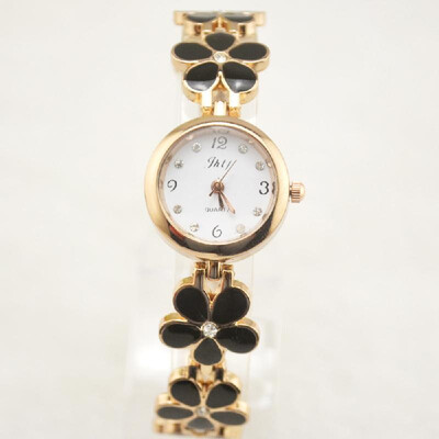 Crystal Women Quartz Watch Flower Bracelet Watch Wristwatch for Lady Students Teenager Teen Girl