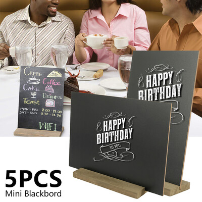Wooden Mini Blackboard 5pcs Set with 5pcs Bracket Wood Base Stand Rustic Style Tabletop Chalkboard Message Board Messager
Wooden Mini Blackboard 5pcs Set with 5pcs Bracket Wood Base Stand Rustic Style Tabletop Chalkboard Message Board Messager