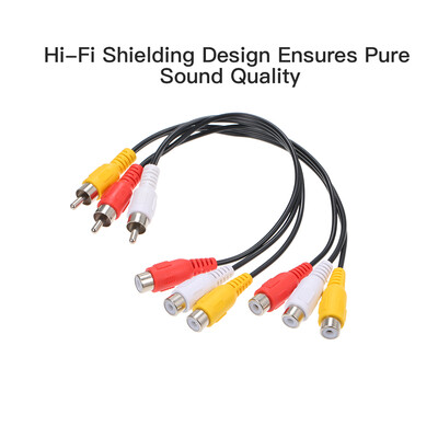AudioVideo Cable 3 Male to 6 Female for DVDTVSTB Gold Plated AV Cable for Family&Business Use
AudioVideo Cable 3 Male to 6 Female for DVDTVSTB Gold Plated AV Cable for Family&Business Use
