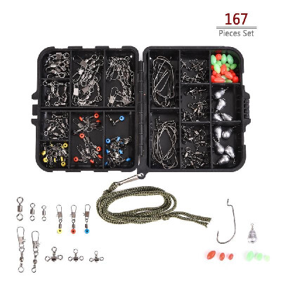167Pcs Assorted Carp Fishing Accessories Rolling Barrel Swivels Hooks Weight Sinkers Oval Beads Hair Rig Terminal Tackle with Box
167Pcs Assorted Carp Fishing Accessories Rolling Barrel Swivels Hooks Weight Sinkers Oval Beads Hair Rig Terminal Tackle with Box