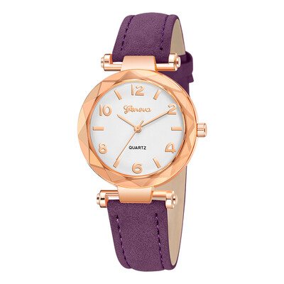 RM Fashion Women s Leather Band Geneva Analog Quartz Diamond Wrist Watch Watches