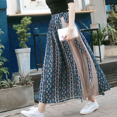 Roseonmyhand Women Fashion Chiffon Print Patchwork Bandage Wrap Pleated Skirt Long Skirt
Roseonmyhand Women Fashion Chiffon Print Patchwork Bandage Wrap Pleated Skirt Long Skirt