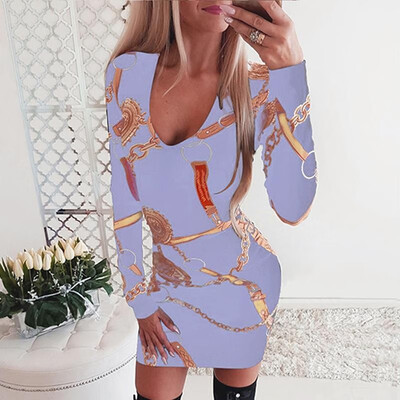 Sexy Women Autumn Print Dress V Neck Long Sleeve Bodycon Fashion Nightclub Party Mini Dress
Sexy Women Autumn Print Dress V Neck Long Sleeve Bodycon Fashion Nightclub Party Mini Dress