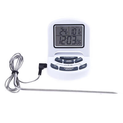 Digital Kitchen Baking Cooking Meat Timer Probe Thermometer for BBQ Grill