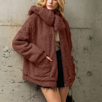 Fashion Trend Faux Fur Solid Color Womens Coat Loose Casual Detachable Collar Pocket Decoration Coat
Fashion Trend Faux Fur Solid Color Womens Coat Loose Casual Detachable Collar Pocket Decoration Coat