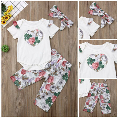 3PCS Cute Newborn Baby Girls Cotton Romper Floral Pants Outfits Sunsuit Summer
3PCS Cute Newborn Baby Girls Cotton Romper Floral Pants Outfits Sunsuit Summer