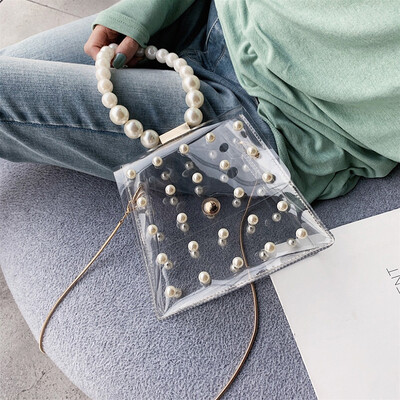 Transparent PVC Pearl Jelly Bag Tote Casual Clear Handbag Messenger Bag Womens Fashion
Transparent PVC Pearl Jelly Bag Tote Casual Clear Handbag Messenger Bag Womens Fashion