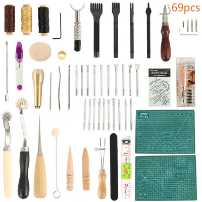 69 PcsSet Leather tools Craft Kit Hand Tools Kit for Hand Sewing Stitching Stamping Set&Saddle Making Sewing
69 PcsSet Leather tools Craft Kit Hand Tools Kit for Hand Sewing Stitching Stamping Set&Saddle Making Sewing
