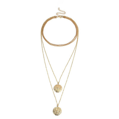 2018 Double Gold Layered Chain coins Necklace Hammered Disc Round Sequin Coin Necklace Bridal Jewelry Gift
2018 Double Gold Layered Chain coins Necklace Hammered Disc Round Sequin Coin Necklace Bridal Jewelry Gift