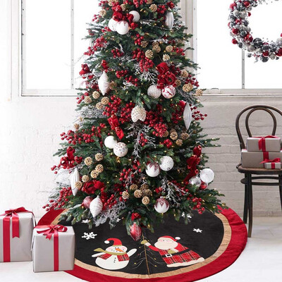 Siaonvr Burlap Snowflake Christmas Tree Skirt Ornament 35inch Diameter Christmas