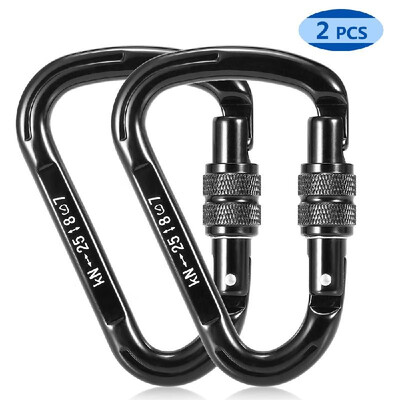 2pcs 25KN Screw Locking Gate Carabiner Snag Free Clip D-shape Carabiner Quick Clip Climbing Backpacking Rappelling
2pcs 25KN Screw Locking Gate Carabiner Snag Free Clip D-shape Carabiner Quick Clip Climbing Backpacking Rappelling