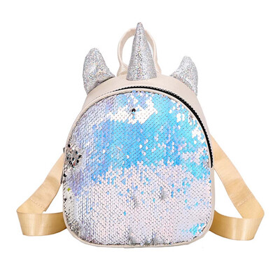 Cartoon Unicorn Shiny Sequins Mini Backpack Girl School Bag Travel Shoulder Bag