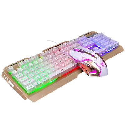 V1 USB Wired Backlit Mechanical Gaming Keyboard&Adajustable Mouse Set