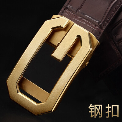Mens belt top layer cowhide stainless steel automatic buckle high-grade business leather belt mens letter buckle belt
Mens belt top layer cowhide stainless steel automatic buckle high-grade business leather belt mens letter buckle belt