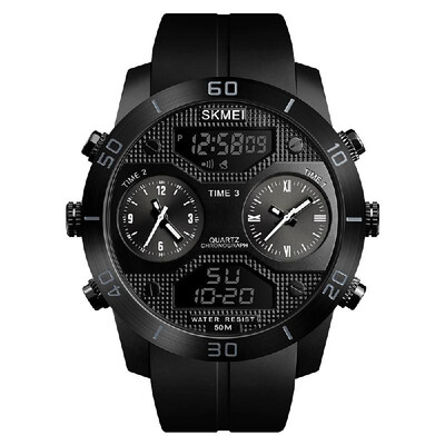 SKMEI 1355 Men Quartz 3 Time Chrono Watches Countdown Analog Digital Display Wristwatch 5ATM Waterproof Fashion Casual Backlight
SKMEI 1355 Men Quartz 3 Time Chrono Watches Countdown Analog Digital Display Wristwatch 5ATM Waterproof Fashion Casual Backlight