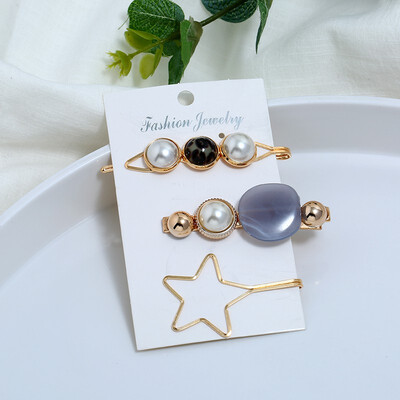 Pearl Hair Clip Set Pearl Hairpin Three-piece Candy Color Five-pointed Star Hairpin Headdress Accessories
Pearl Hair Clip Set Pearl Hairpin Three-piece Candy Color Five-pointed Star Hairpin Headdress Accessories