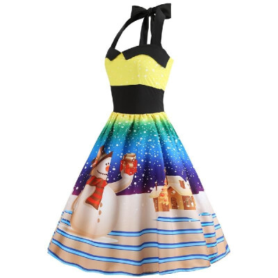 Cross-border retro womens Christmas new sexy hanging neck wrapped chest off the shoulder elastic waist Slim dress yellow
Cross-border retro womens Christmas new sexy hanging neck wrapped chest off the shoulder elastic waist Slim dress yellow