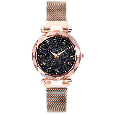 Roman Number Starry Sky Watch For Women Luxury Brand Megnet Mesh Band Stainless Steel Quartz Wristwatch Ladies Elegant Watches
Roman Number Starry Sky Watch For Women Luxury Brand Megnet Mesh Band Stainless Steel Quartz Wristwatch Ladies Elegant Watches