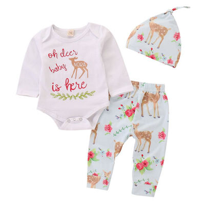 Baby Romper Baby Romper Newborn Autumn Cute Cartoon Pattern Romper Trousers Hat Deer Cotton 3 Piece Set Hot
Baby Romper Baby Romper Newborn Autumn Cute Cartoon Pattern Romper Trousers Hat Deer Cotton 3 Piece Set Hot