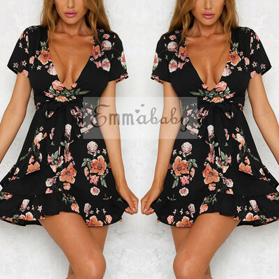 Sexy Women Boho Short Sleeve Loose Mini Dress Ladies Summer Shirt Dress Holiday Beach Tops Floral Wrap Frill Sundress
Sexy Women Boho Short Sleeve Loose Mini Dress Ladies Summer Shirt Dress Holiday Beach Tops Floral Wrap Frill Sundress