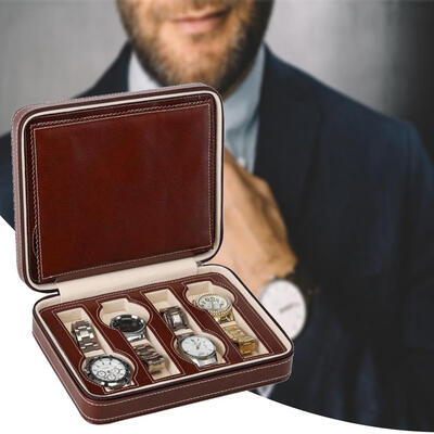 8-bit watch storage box watch display case leather watch storage bag zipper
