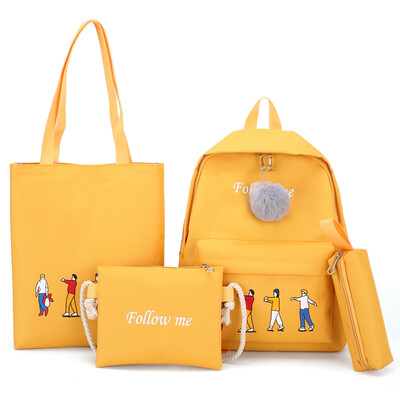 Four-piece bag womens Korean high school double-shoulder bag womens backpack canvas high school small&fresh
Four-piece bag womens Korean high school double-shoulder bag womens backpack canvas high school small&fresh