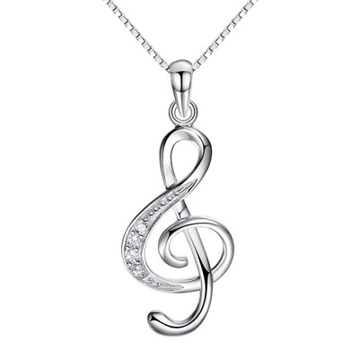 Necklace Pendant Silver Female The Explosion Korean Fashion The of Love Notes Pendant