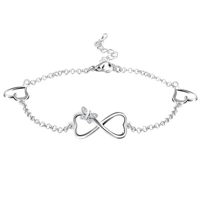 1PCS Butterfly heart Silver Colors Fashion 8 Infinity Heart Bracelet Women Girl Bracelet Bangle Jewelry For Fashion Jewelry
1PCS Butterfly heart Silver Colors Fashion 8 Infinity Heart Bracelet Women Girl Bracelet Bangle Jewelry For Fashion Jewelry
