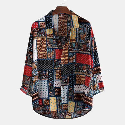 Toponeto Mens Vintage Ethnic Style Printing Loose Long Sleeve Stand Collar Casual Shirt
Toponeto Mens Vintage Ethnic Style Printing Loose Long Sleeve Stand Collar Casual Shirt