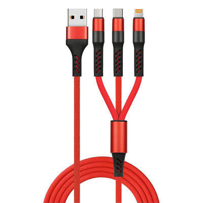 3 In 1 Multi Charging Charger Cable With USB Tpye-C Micro USB Lightning For Android IPhone - 1M-1m
3 In 1 Multi Charging Charger Cable With USB Tpye-C Micro USB Lightning For Android IPhone - 1M-1m