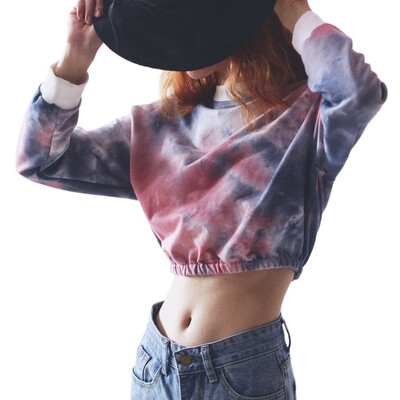 Women 2019 New Hot Sale Europe And America Dyed Print Shirts Navel Gradient Rainbow Color Long-sleeved Short Clothes
Women 2019 New Hot Sale Europe And America Dyed Print Shirts Navel Gradient Rainbow Color Long-sleeved Short Clothes