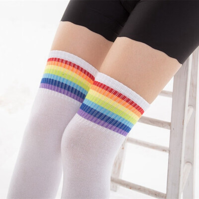 Fashion Autumn Winter Rainbow stripes Long socks Over the knee socks Student socks
Fashion Autumn Winter Rainbow stripes Long socks Over the knee socks Student socks