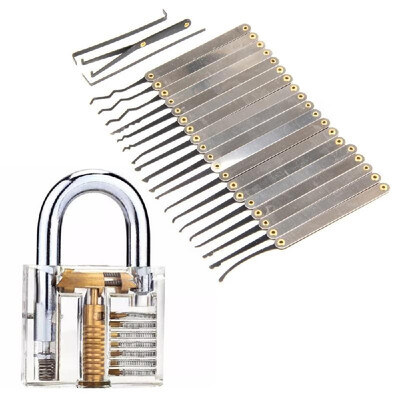 Multifunctional Transparent Practice Padlock Universal Fine Quality Lock Picks Tools Set Opener Hand Tool Unlocking Locksmith Tool
Multifunctional Transparent Practice Padlock Universal Fine Quality Lock Picks Tools Set Opener Hand Tool Unlocking Locksmith Tool
