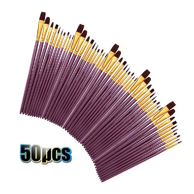 50 PCS Nylon Hair Paint Brushes Set Artist Paintbrush Lot Multiple Mediums Brushes for Watercolor Gouache Oil Painting Great Art D
50 PCS Nylon Hair Paint Brushes Set Artist Paintbrush Lot Multiple Mediums Brushes for Watercolor Gouache Oil Painting Great Art D