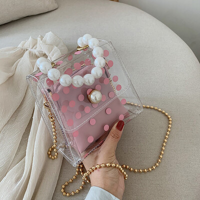Summer mini transparent bag fashion fresh jelly chain womens bag new 2019 pearl one - shoulder slung small square bag
Summer mini transparent bag fashion fresh jelly chain womens bag new 2019 pearl one - shoulder slung small square bag
