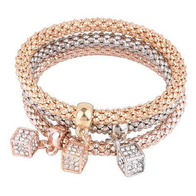 Fashion Bracelet With Gem Geometric Square Elastic Corn Chain Tri - Color Kit
Fashion Bracelet With Gem Geometric Square Elastic Corn Chain Tri - Color Kit