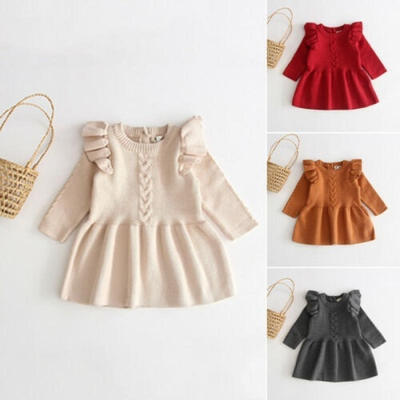 0-5Y Kids Baby Girls Tops Sweater Dress Ruffles Long Sleeve Solid Knit Warm Dress A-Line Dress Outfit Autumn Winter
0-5Y Kids Baby Girls Tops Sweater Dress Ruffles Long Sleeve Solid Knit Warm Dress A-Line Dress Outfit Autumn Winter