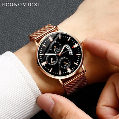 Gobestart Fashion Simple Stainless Steel With Three Eyes Small Dial Mens Quartz Watch
Gobestart Fashion Simple Stainless Steel With Three Eyes Small Dial Mens Quartz Watch