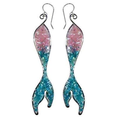 Fashion Shiny Brand Jewellery Flame Sapphire&Pink Opal Birthstone Earrings