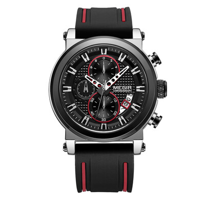 MEGIR 2100 Men Watch Quartz Sport Simple Wristwatch Silicone Strap 3ATM Waterproof Calendar Chronograph Fashion Casual Male Multif
MEGIR 2100 Men Watch Quartz Sport Simple Wristwatch Silicone Strap 3ATM Waterproof Calendar Chronograph Fashion Casual Male Multif