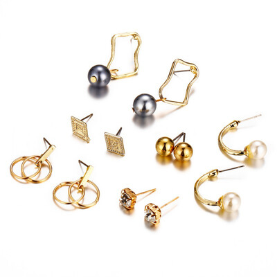 New 6 pairset Women Square Crystal Heart Stud Earrings For Women Piercing Simulated Pearl Flower Earrings Set Gift Jewelry
New 6 pairset Women Square Crystal Heart Stud Earrings For Women Piercing Simulated Pearl Flower Earrings Set Gift Jewelry