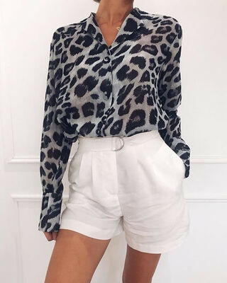 Women Shirt Leopard Print Long Sleeve Tops Ladies Loose Blouse Plus Size -2XL
Women Shirt Leopard Print Long Sleeve Tops Ladies Loose Blouse Plus Size -2XL