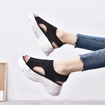 Slipper Knitted Sandals Thick-soled Muffin&Waterproof Platform Leisure Shoes Soft-soled Comfortable Fairy Shoes in Summer
Slipper Knitted Sandals Thick-soled Muffin&Waterproof Platform Leisure Shoes Soft-soled Comfortable Fairy Shoes in Summer