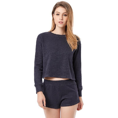 Fashion Women Knitting Cotton Pajama Sets Long Sleeve Drop Shoulder Casual Solid Tee&Shorts Loose Sleepwear
Fashion Women Knitting Cotton Pajama Sets Long Sleeve Drop Shoulder Casual Solid Tee&Shorts Loose Sleepwear