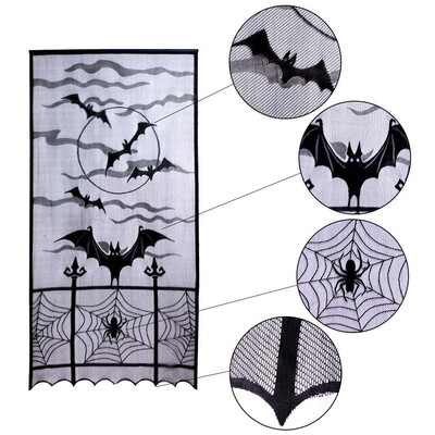 Lace Spider Web Bat Pattern Window Door Curtain For Halloween Decor 40X84 Inches
Lace Spider Web Bat Pattern Window Door Curtain For Halloween Decor 40X84 Inches