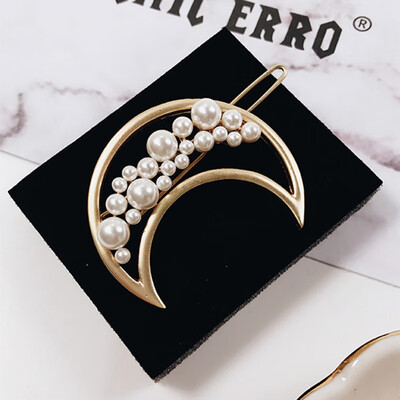 Elegant Hair Clips for Women Star Moon Hairpin Gold Color Round Circle Barrettes Hairgrips Simulated Pearl Clip Hair Accessories
Elegant Hair Clips for Women Star Moon Hairpin Gold Color Round Circle Barrettes Hairgrips Simulated Pearl Clip Hair Accessories