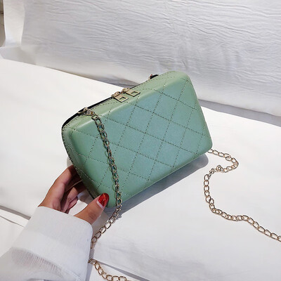 Casual temperament Sen wild slanting small square bag 2019 new Korean fashion simple rhombic chain shoulder bag