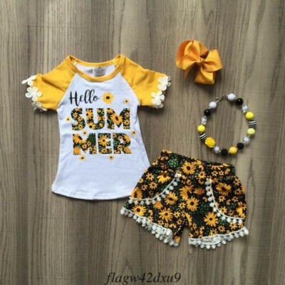 Summer Toddler Baby Girl Clothes Tops T-shirtSunflower Shorts Pants Outfits Set
Summer Toddler Baby Girl Clothes Tops T-shirtSunflower Shorts Pants Outfits Set