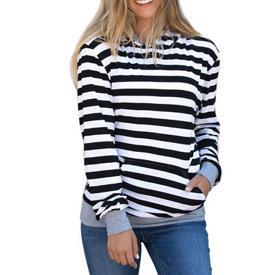 Hoodies Sweatshirt Autumn Women Striped Long Sleeve Hooded Pockets Jackets Casual Plus Size Tracksuit Womens Clothes
Hoodies Sweatshirt Autumn Women Striped Long Sleeve Hooded Pockets Jackets Casual Plus Size Tracksuit Womens Clothes